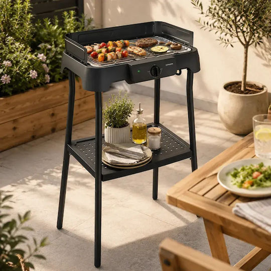 Severin Floor Standing Electric Grill 2000W Stainless Steel with Adjustable Thermostat 38x22cm