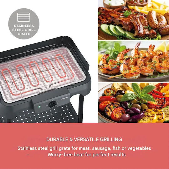 Severin Floor Standing Electric Grill 2000W Stainless Steel with Adjustable Thermostat 38x22cm