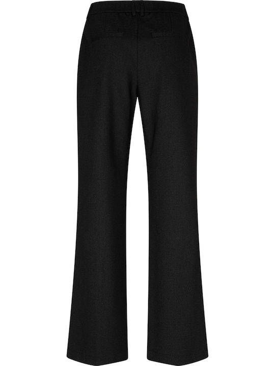 Damen Hochgeschnittenes Stoffhose Schwarz