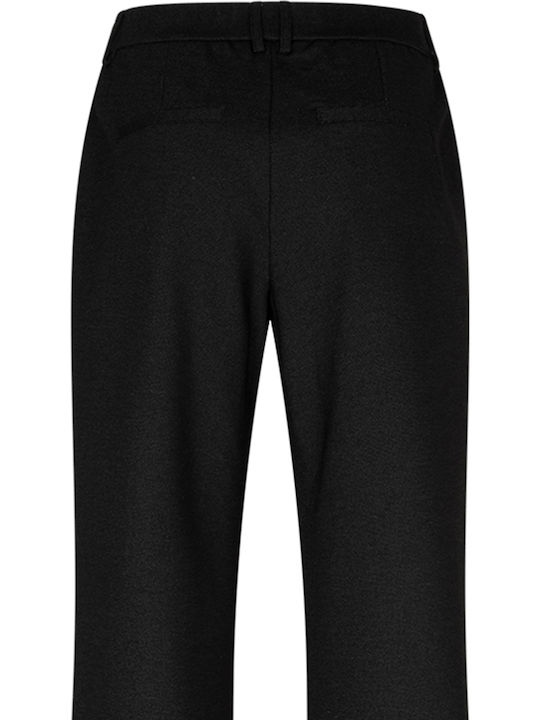 Damen Hochgeschnittenes Stoffhose Schwarz