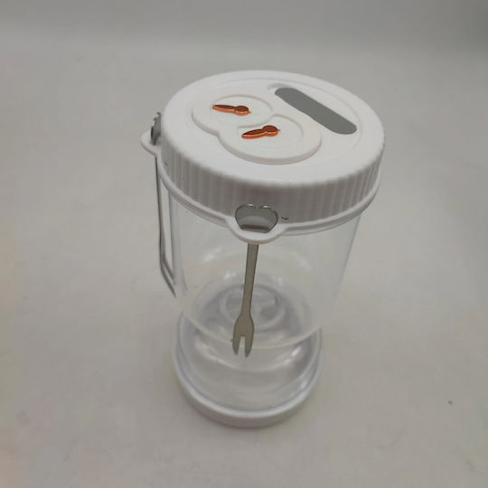 Vază Utilizare Generală Cu Capac Plastic Alb 9x9x18cm