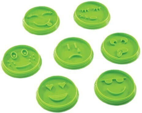 Set 7 Matrițe Pentru Tort Flippy Design Emoji Față Zâmbitoare Expresii Diferite 7.7 X 1.5 Cm Fabricate Din Pp Verde