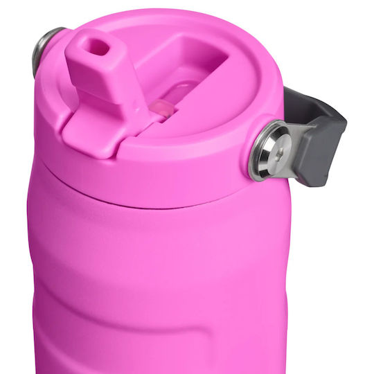 Stanley Iceflow Μπουκάλι Θερμός Ανοξείδωτο 700ml Ροζ με Καλαμάκι