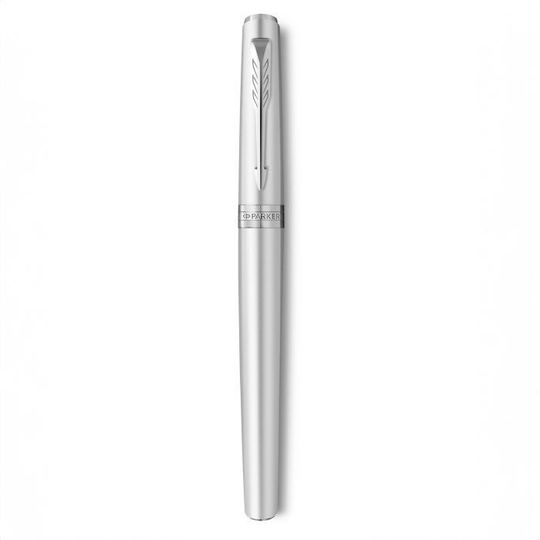 Parker Chrome Ct Fpen Füllfederhalter Medium Silber mit Blau Tintenfarbe