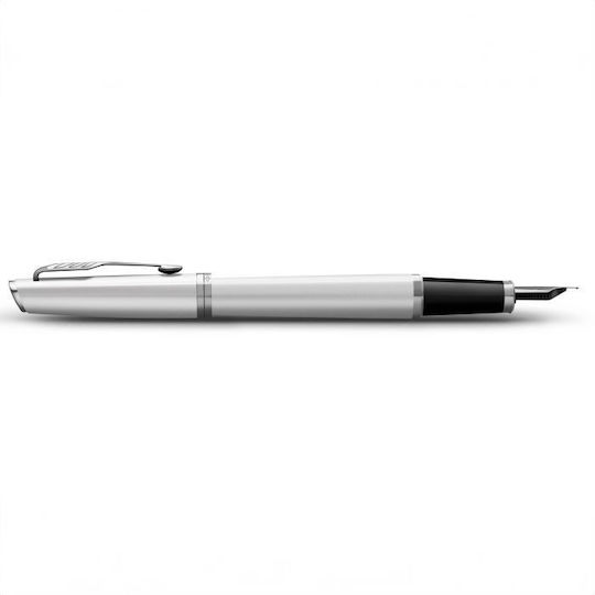 Parker Chrome Ct Fpen Füllfederhalter Medium Silber mit Blau Tintenfarbe