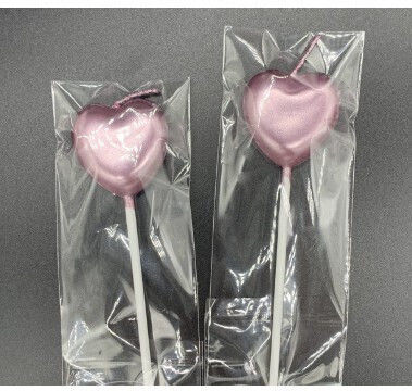 Cake Candle Flippy Heart Model Party 8.5 X 3 Cm Pink Gold
