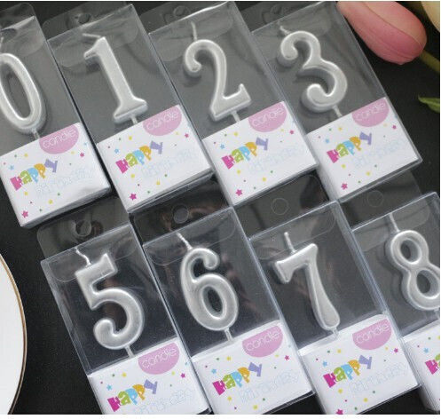 Cake Candle Flippy Number 6 Design Party 4.5 X 2.5 Cm Paraffin Silver