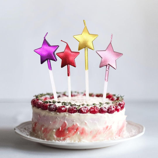 Cake Kerze Flippy Stern Modell Party 8.5 x 3.2 cm Rosa Gold