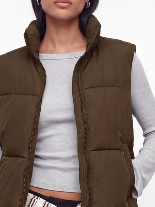Women's Sleeveless Puffer Jacket for Winter Demitasse