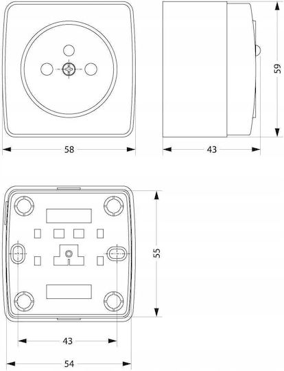 Elektro Plast Single Walled Power Socket White