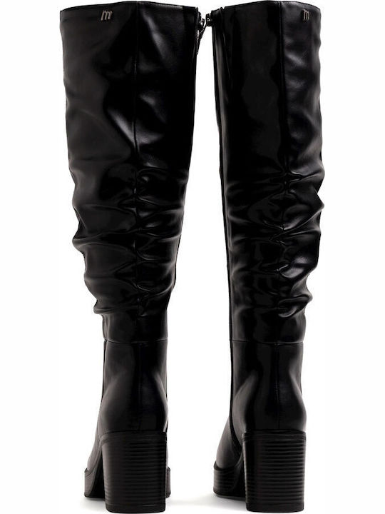 Damenstiefel mit Mittelhohem Absatz in Schwarz