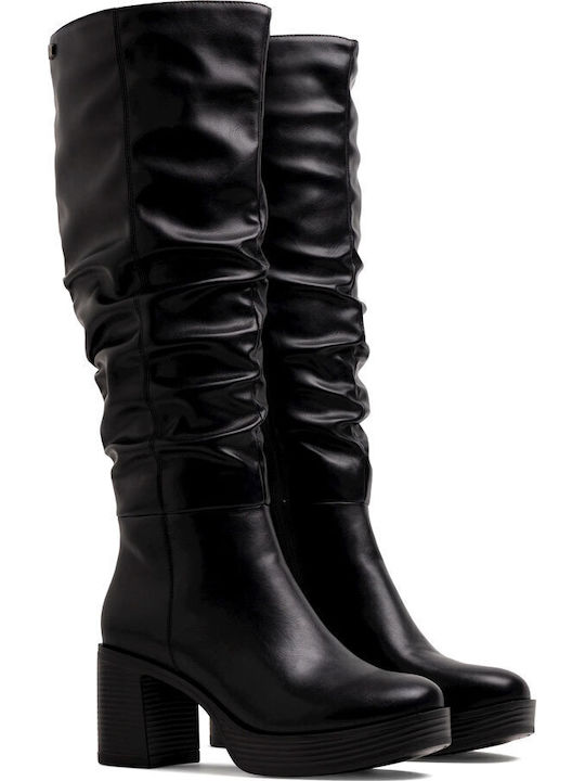 Damenstiefel mit Mittelhohem Absatz in Schwarz