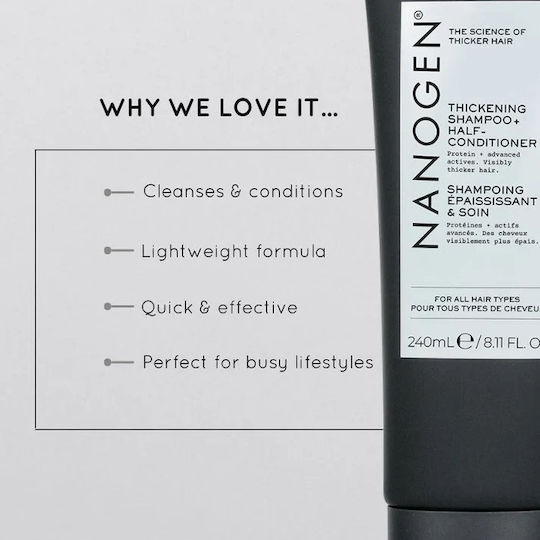 Nanogen Shampoo Half Conditioner Men 240ml