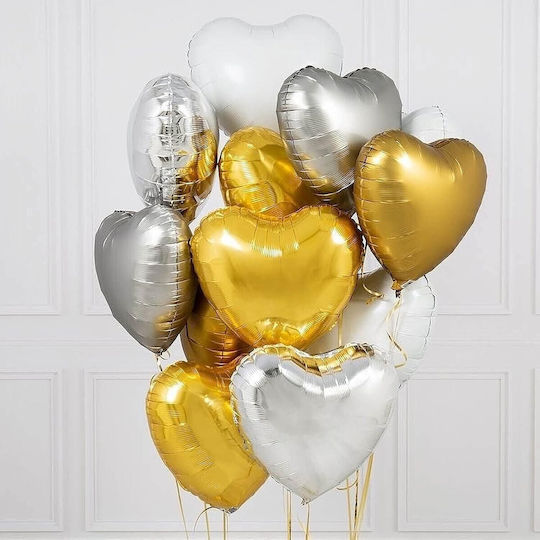 Silver Foil Heart Balloon 40cm
