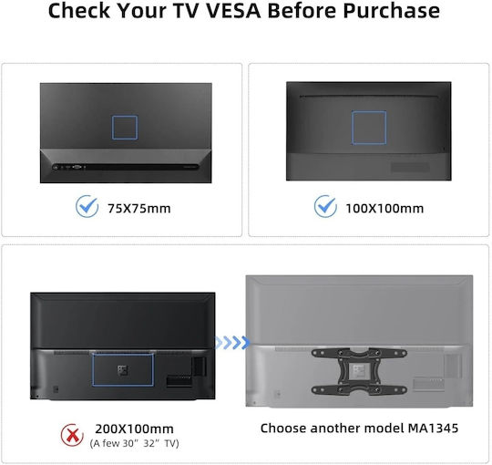 Suport De Perete Tv Ecran Reglabil Suptek Ma2720 Braț Articulat Pentru Ecrane 15–32 Inch Vesa 75x75 100x100 Mm Cu Rotație 180° Cu Înclinare ±20° Greutate Maximă 13 Kg Aliaj De Oțel Negru
