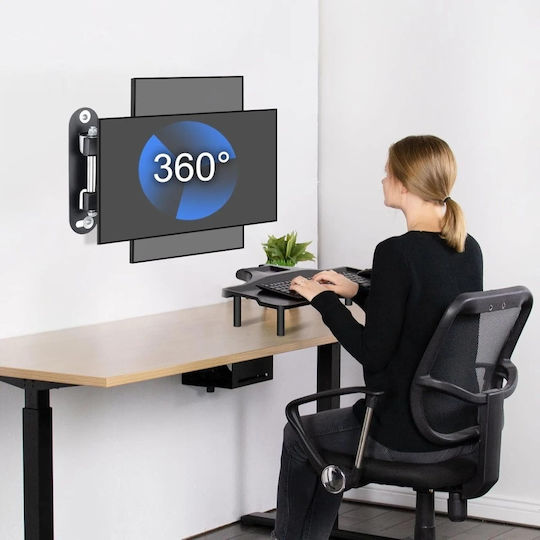 Suport De Perete Tv Ecran Reglabil Suptek Ma2720 Braț Articulat Pentru Ecrane 15–32 Inch Vesa 75x75 100x100 Mm Cu Rotație 180° Cu Înclinare ±20° Greutate Maximă 13 Kg Aliaj De Oțel Negru
