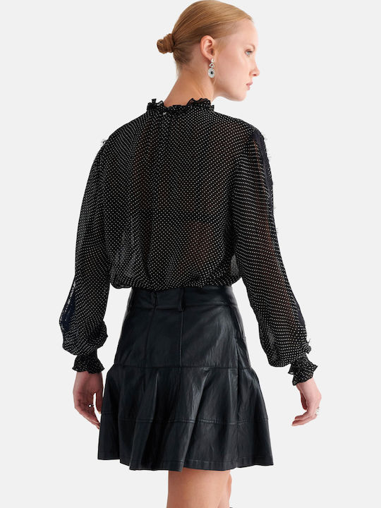 Leder Mini Damenrock Schwarz