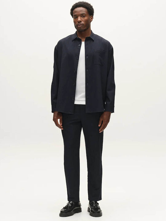 Men's Chino Trousers Relaxed Fit Blue Black