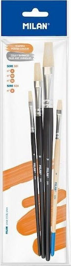 Teka Set Professionelle Kunstpinsel Malerei Serie 501 & 524 4 Stück Nr 4 8 10 16