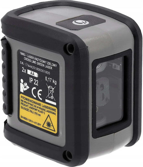 Sthor 18003 Selbstnivellierendes Lineares Laser-Nivelliergerät Grüne Laserstrahl 1.5V mit Arbeitsbereich 10m