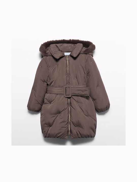 Kids Casual Short Jacket with Lining Brown