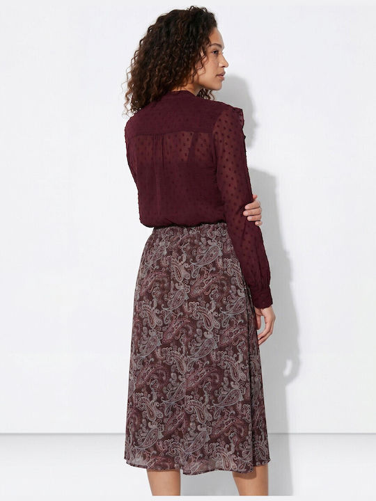 Long Sleeve Women's Shirt Burgundy