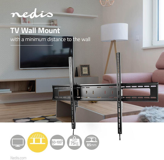 Nedis TVWM2170BK Стенна стойка за телевизор до 75 kg Черна