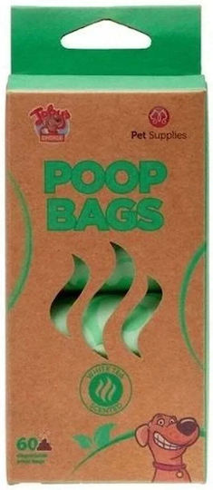 Pet Supplies Saci Biodegradabile Pentru Excremente Culoare Alb Ceai 4x15 Bucăți