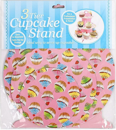 Stand Pentru Dulciuri Flippy 3 Niveluri Design Petrecere Torturi Bar De Bomboane Carton Roz Multicolor