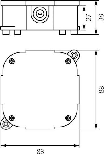 Elektro Plast Elektro Plast Anschlussdose Außenmontage IP44 in Schwarz Farbe