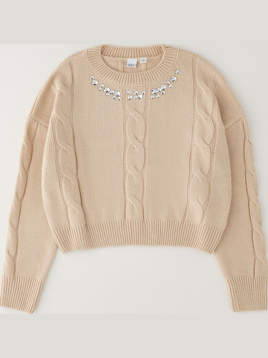 Kids Long-sleeved Beige Sweater