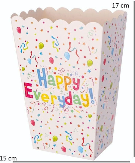 Set 6 Popcorn Boxes Flippy Happy Everyday Design 17 X 15 Cm Multicolor
