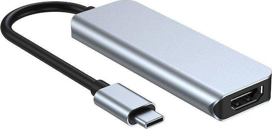 Tech-Protect v2 Hub mit 4 Anschlüssen mit USB-C Verbindung Grau
