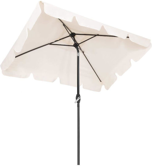 Umbrelă Pătrată Metalică Ecru 1.95x1.22m