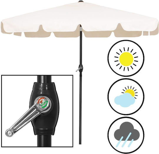 Umbrelă Pătrată Metalică Ecru 1.95x1.22m