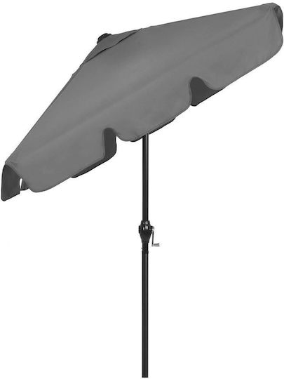 Umbrelă Pătrată Metalică Gri 1.95x1.22m
