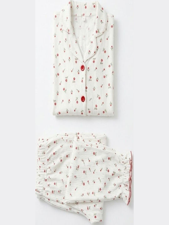Soccus Set Pijamale Dama De Iarnă Din Bumbac Alb