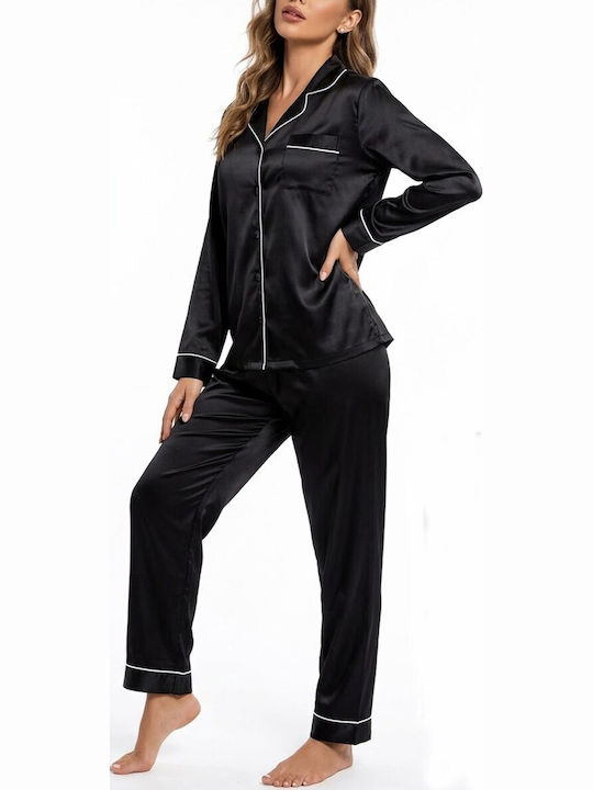 Lovelx Homewear Winter Women's Pyjama Set Black