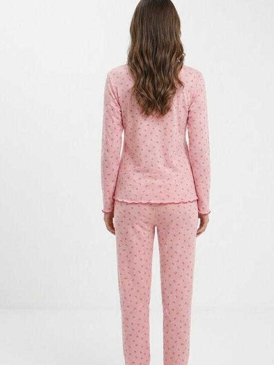 Soccus Set Pijamale Dama De Iarnă Bumbac Roz