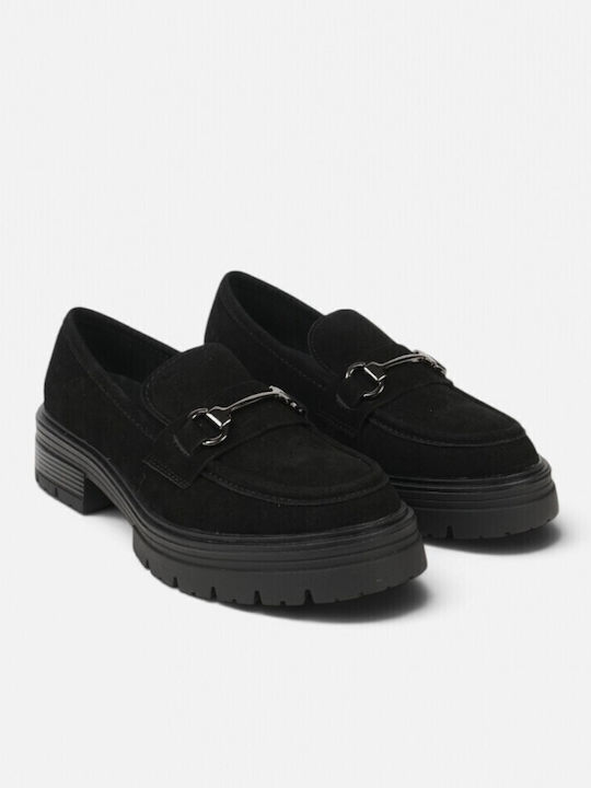Wildleder Damen Mokassins in Schwarz Farbe