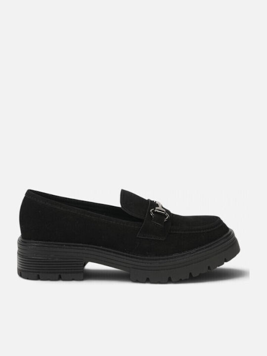 Wildleder Damen Mokassins in Schwarz Farbe