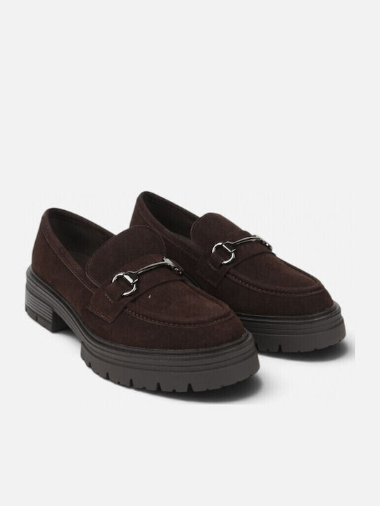 Suede Damen Mokassins in Braun Farbe