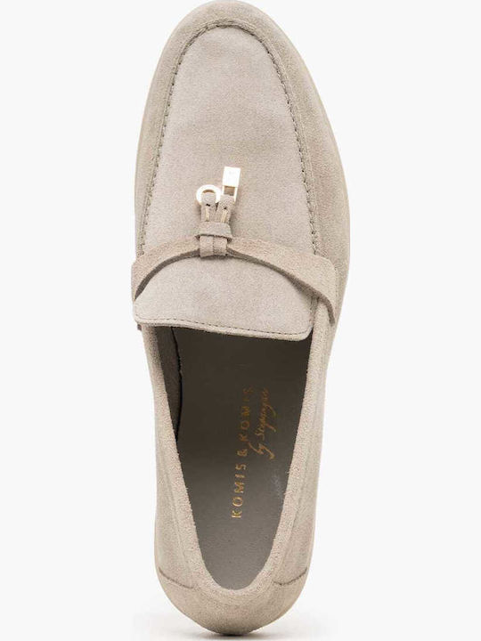 Loafers Dama din Piele în Culoare Gri
