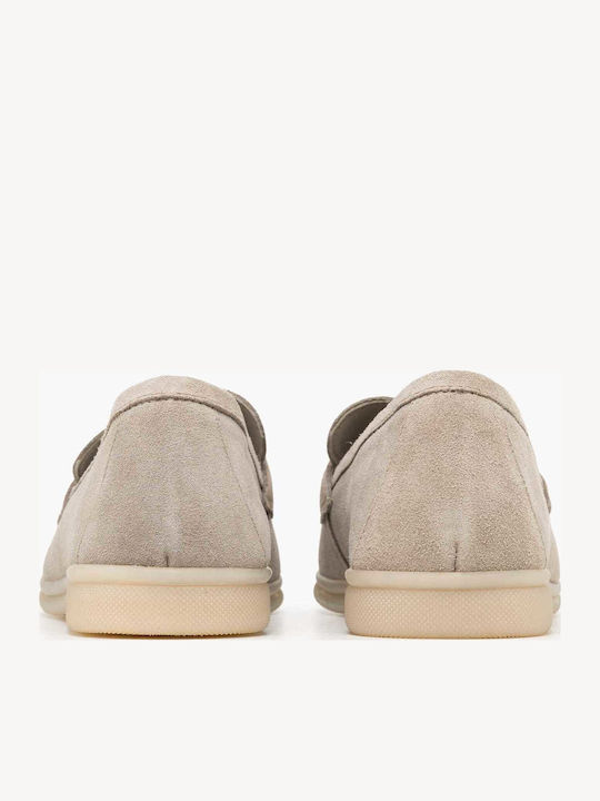 Loafers Dama din Piele în Culoare Gri