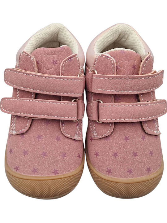 Kids Sneakers High Anatomic with Hoop & Loop Closure Pink