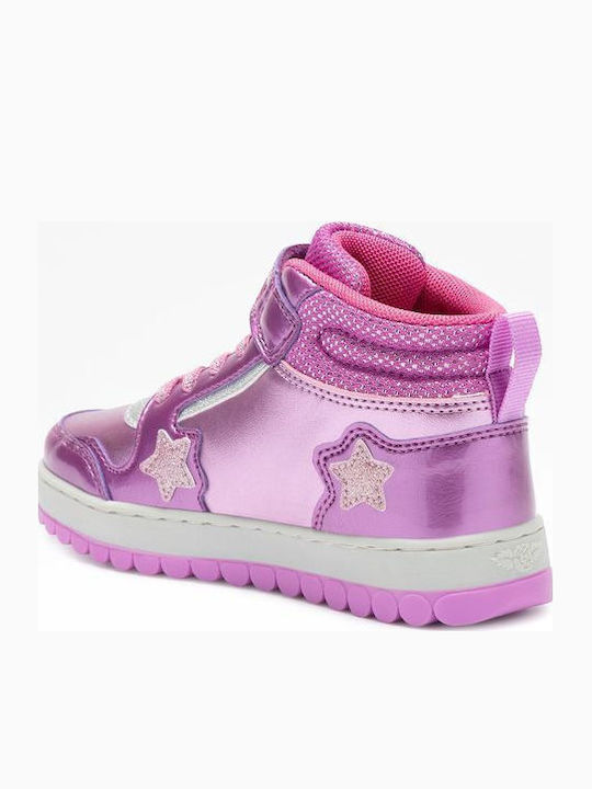 Kinder Sneaker mit Bügel- und Schleifenverschluss und Lichtern Lila