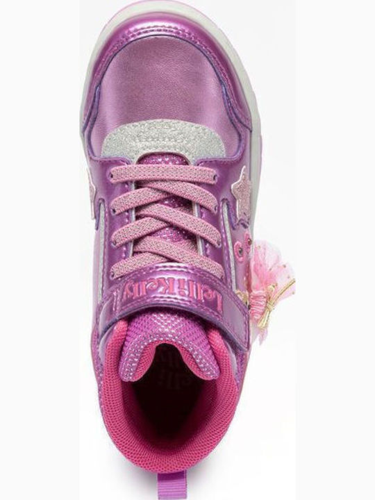 Kinder Sneaker mit Bügel- und Schleifenverschluss und Lichtern Lila