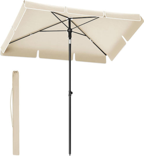 Umbrelă Pătrată Metalică Bej 2.3x1.5m