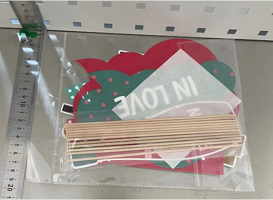 Photo Booth Prop από Ξύλο Σετ 12τμχ