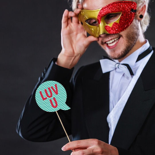 Photo Booth Prop από Ξύλο Σετ 12τμχ